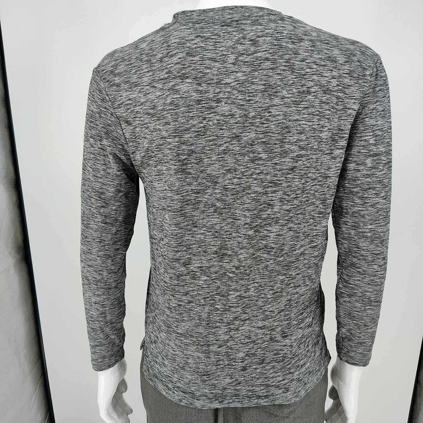 Rugby University Black/Gray Long Sleeve Stretch Hooded Henley (Small)