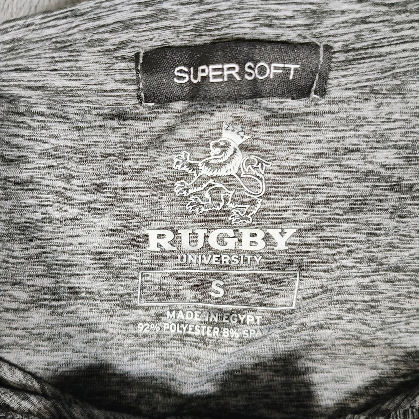 Rugby University Black/Gray Long Sleeve Stretch Hooded Henley (Small)