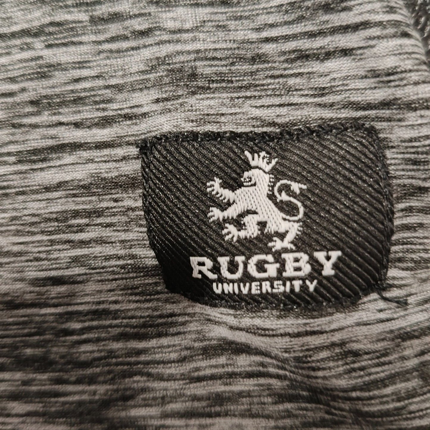 Rugby University Black/Gray Long Sleeve Stretch Hooded Henley (Small)