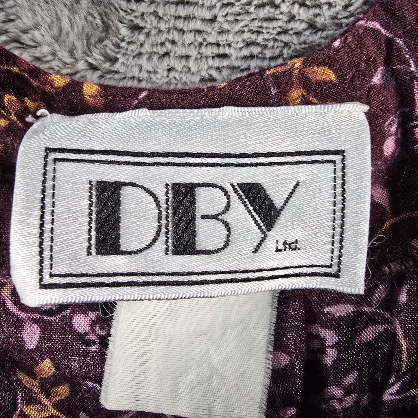 Vintage 1990s DBY Purple Floral Rayon Button Front Sleeveless Mini Sundress (S)