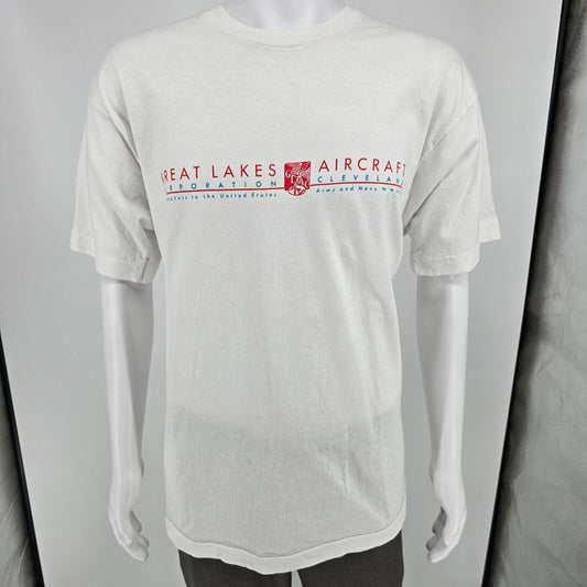Vintage Single Stitch Great Lakes Aircraft Corporation Cleveland T-Shirt (L/XL)