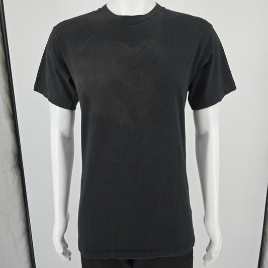 Vintage 1980s Duke Athletic Products Blank Black Single Stitch T-Shirt (M)