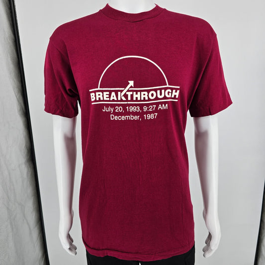 Vintage 1990s Fruit of the Loom Breakthrough July 20.1993 09:27 AM T-Shirt (L)