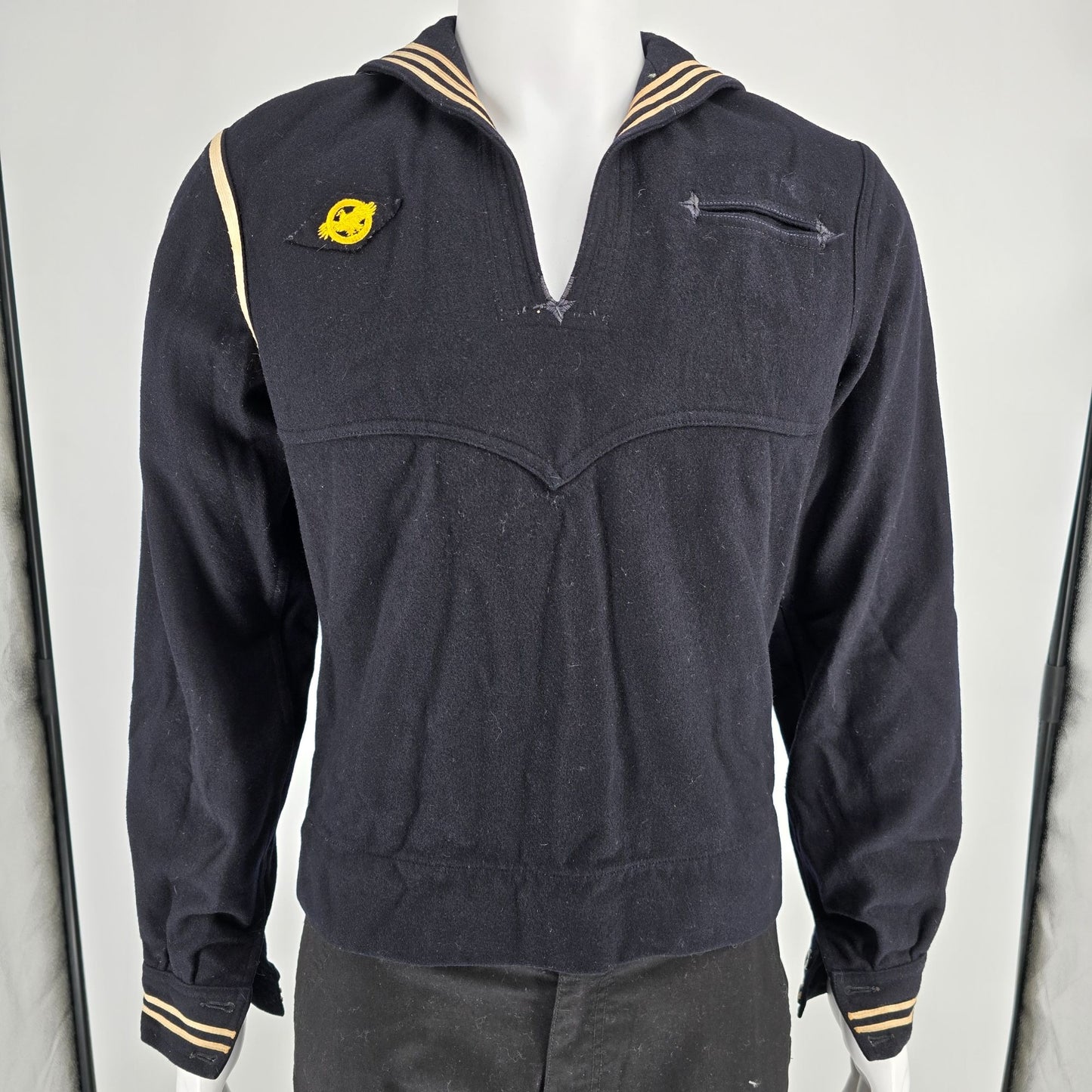 Vintage 1940s Naval Clothing Factory World War II Cracker Jack Sailor Jumper (S)