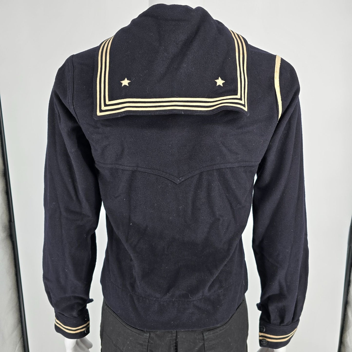 Vintage 1940s Naval Clothing Factory World War II Cracker Jack Sailor Jumper (S)