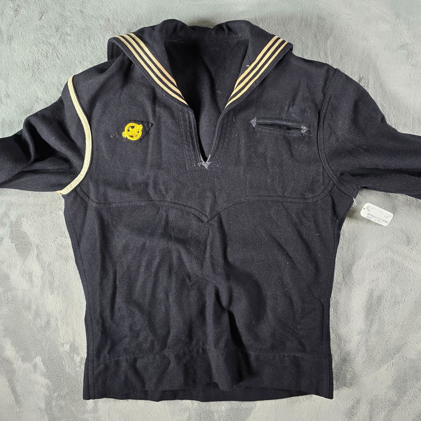 Vintage 1940s Naval Clothing Factory World War II Cracker Jack Sailor Jumper (S)
