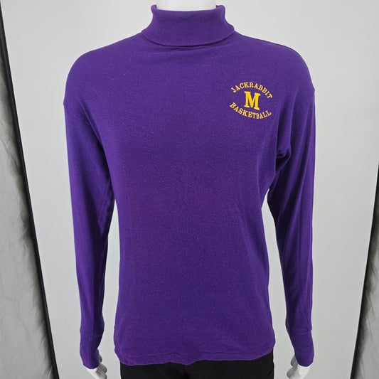 Vintage 1990s Mesa High School Jackrabbit Basketball Purple Turtleneck (L)