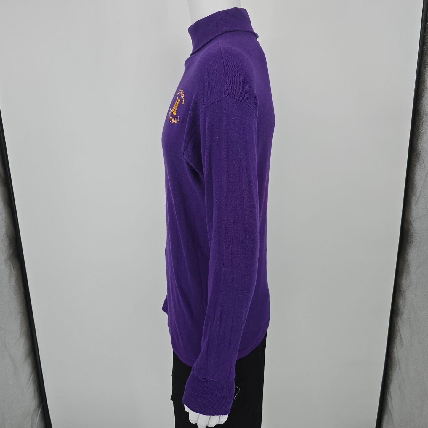 Vintage 1990s Mesa High School Jackrabbit Basketball Purple Turtleneck (L)