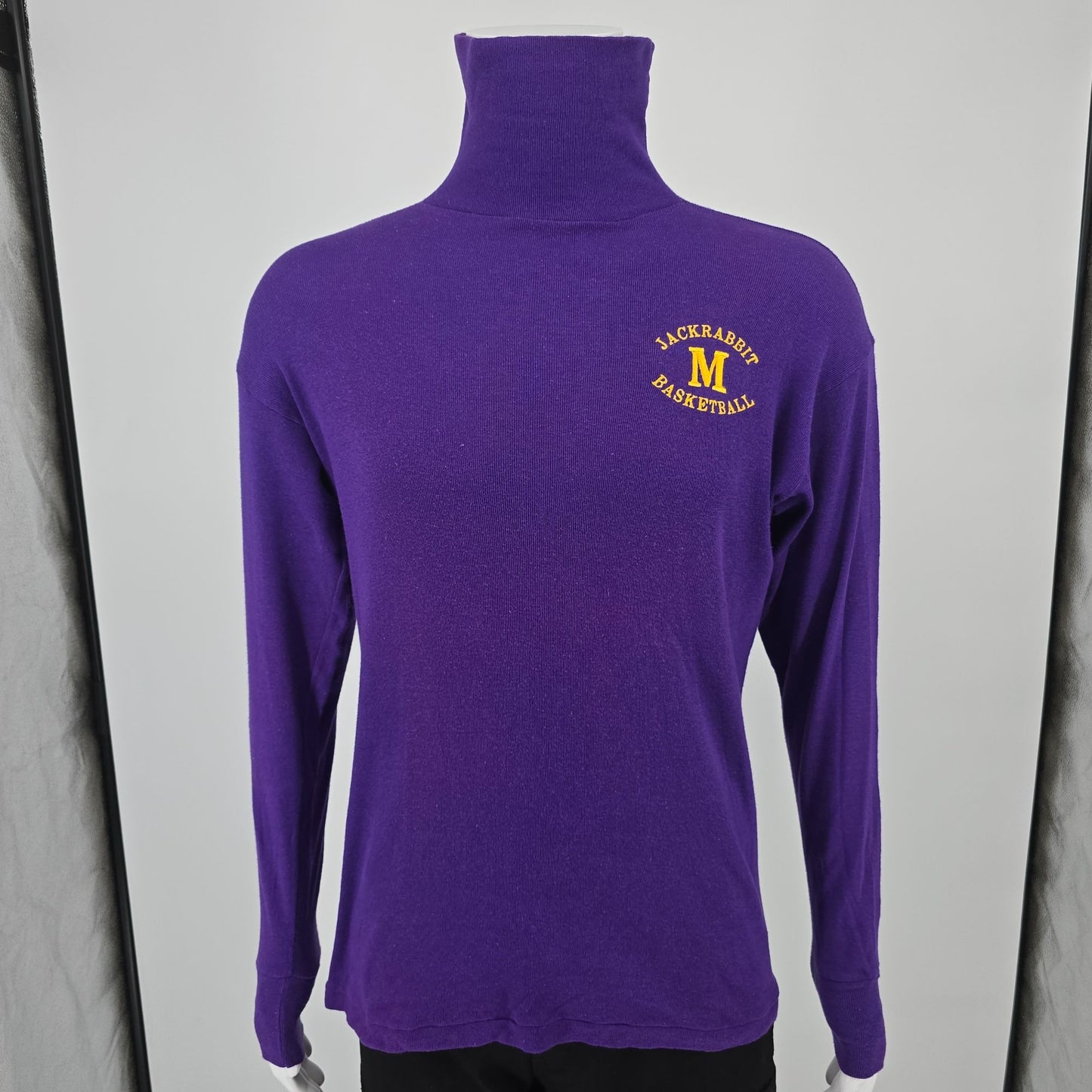 Vintage 1990s Mesa High School Jackrabbit Basketball Purple Turtleneck (L)