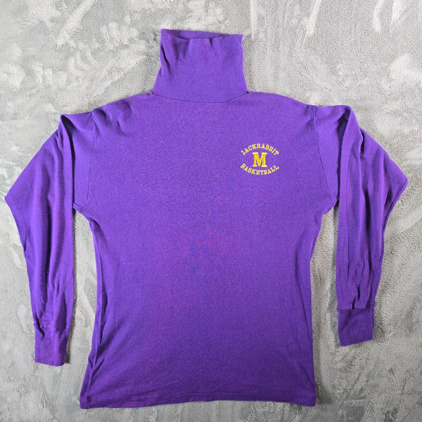 Vintage 1990s Mesa High School Jackrabbit Basketball Purple Turtleneck (L)