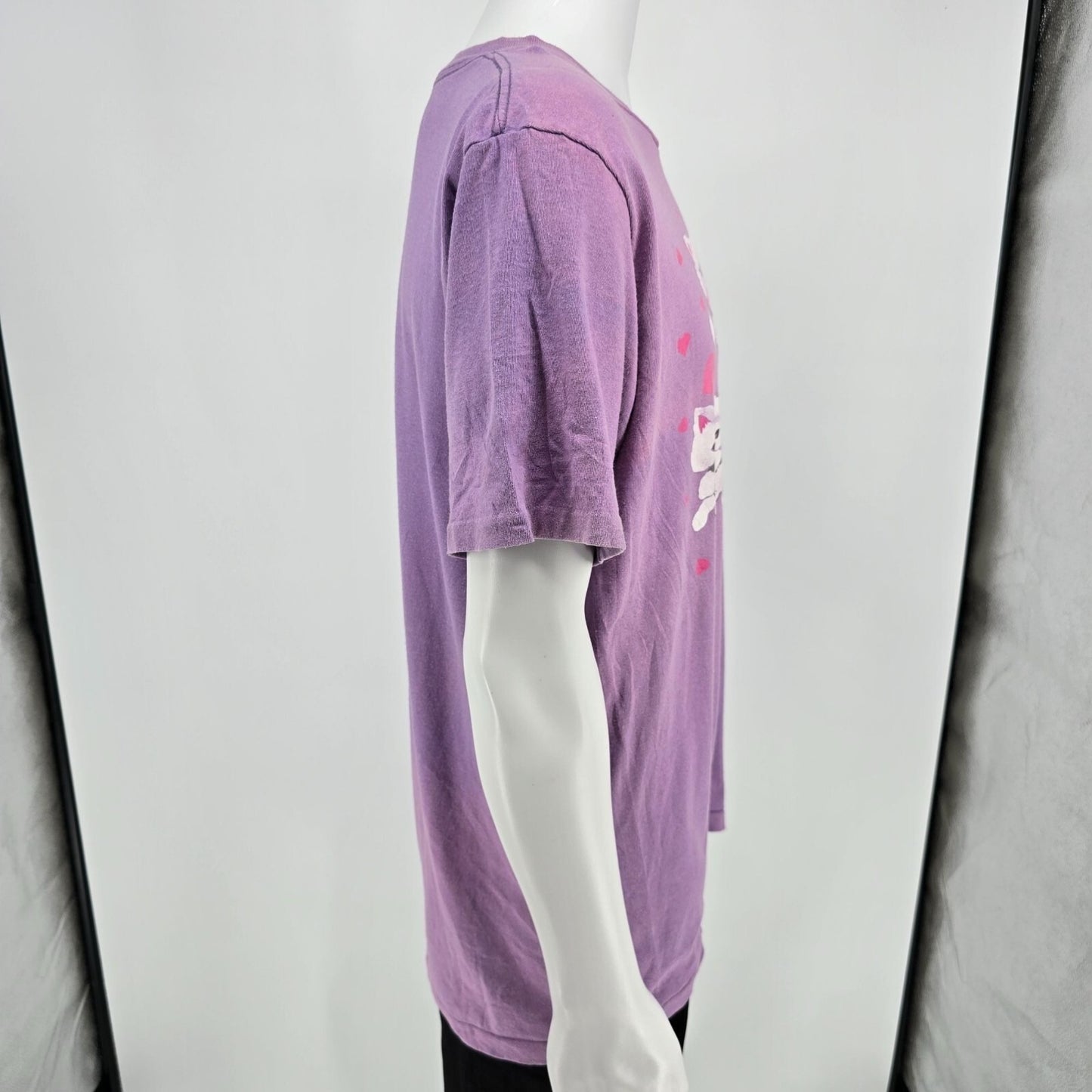 Vintage 1990s Faded Lavender "I Love California" Kitten Graphic T-Shirt (L/XL)