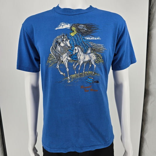 Vintage Early 1990s Hanes Roswell New Mexico Native Spirit Horse T-Shirt (L)