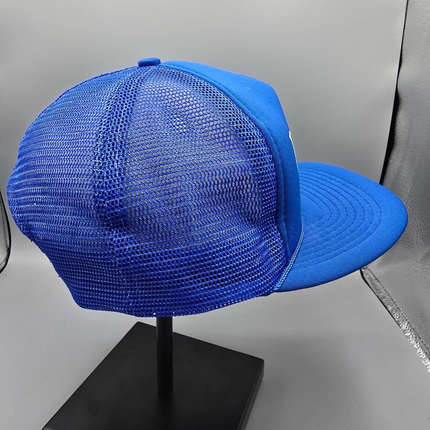 Vintage Distressed PW4U Blue Adjustable Snapback Mesh Crown Trucker Hat