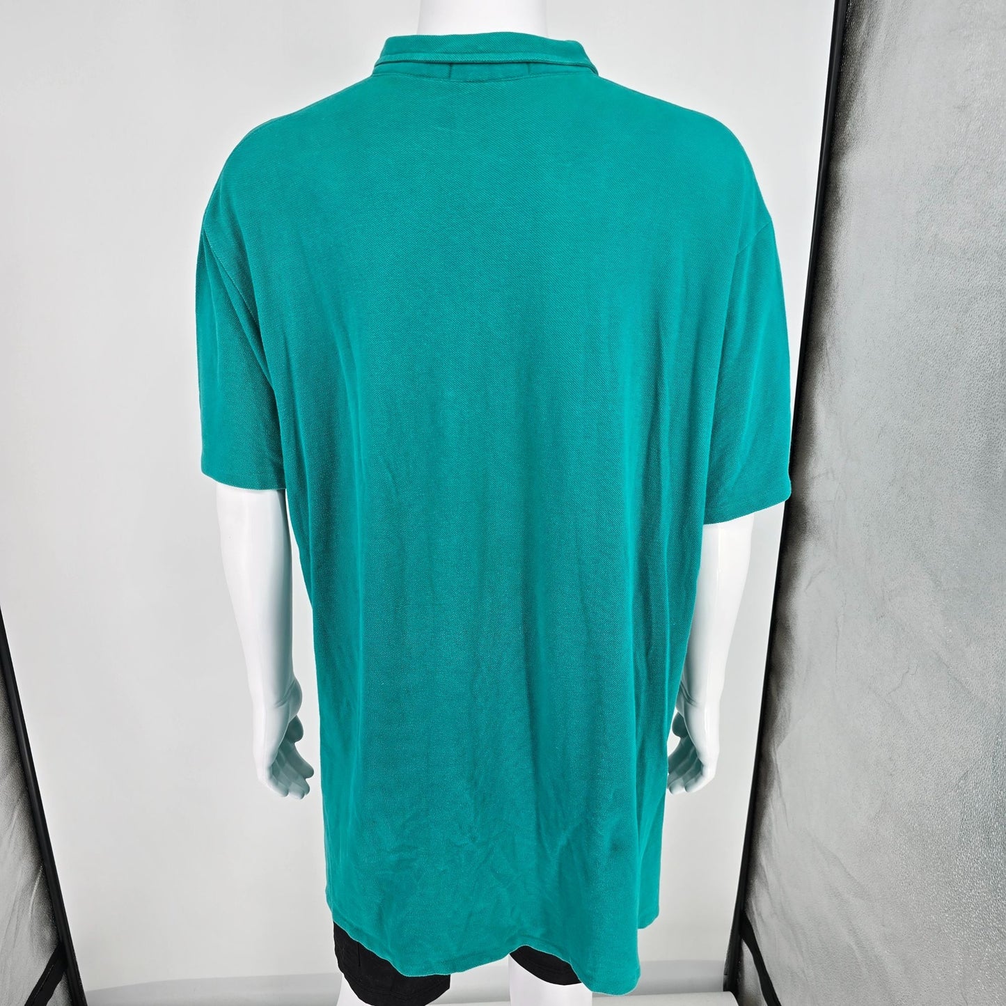 Vintage 1990s Polo Ralph Lauren Made in USA Teal Crest Pocket Polo Shirt (XL)