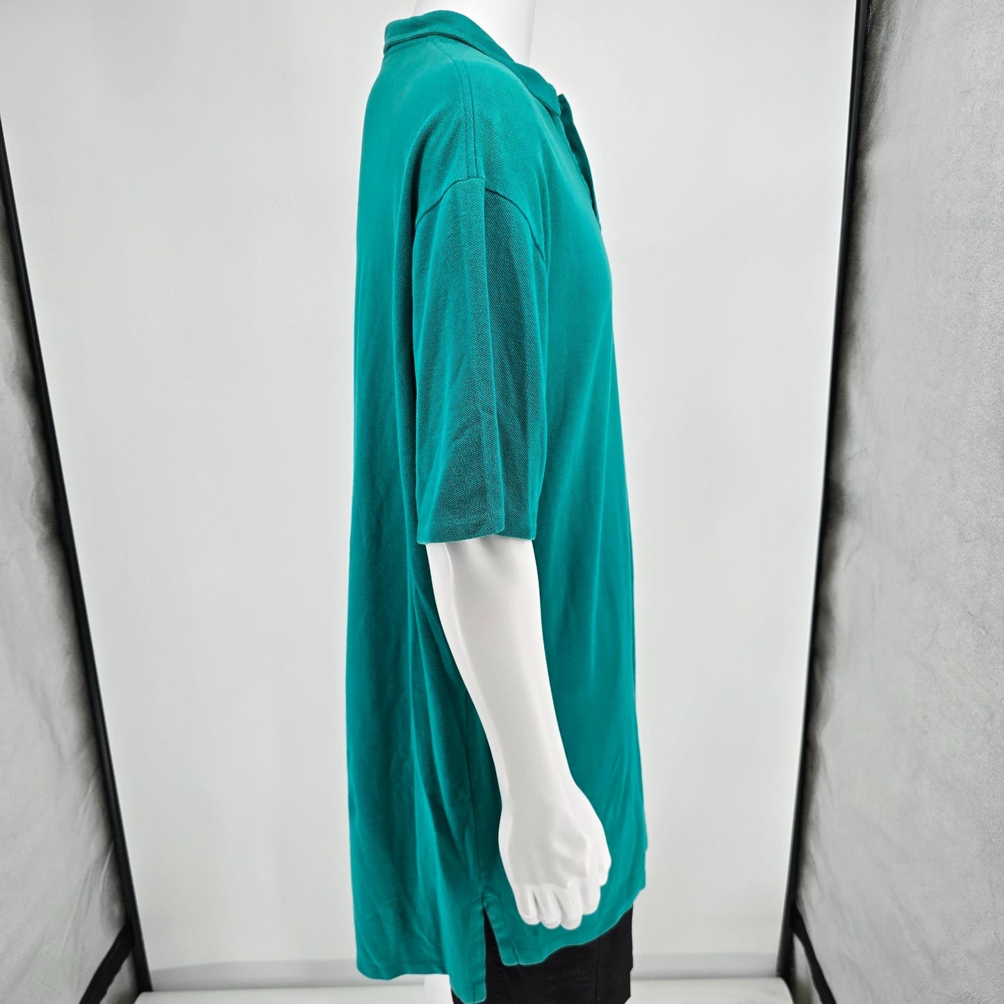 Vintage 1990s Polo Ralph Lauren Made in USA Teal Crest Pocket Polo Shirt (XL)