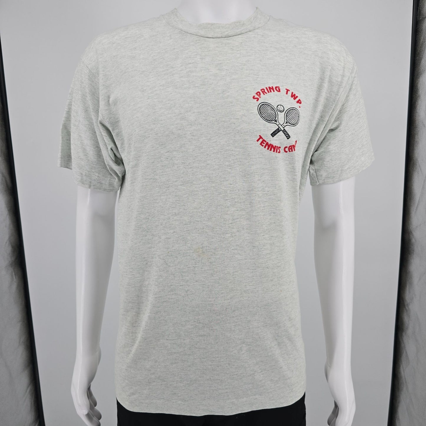 Vintage 1990s Screen Stars Best Heather Gray Spring TWP Tennis Camp T-Shirt (L)