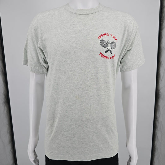 Vintage 1990s Screen Stars Best Heather Gray Spring TWP Tennis Camp T-Shirt (L)