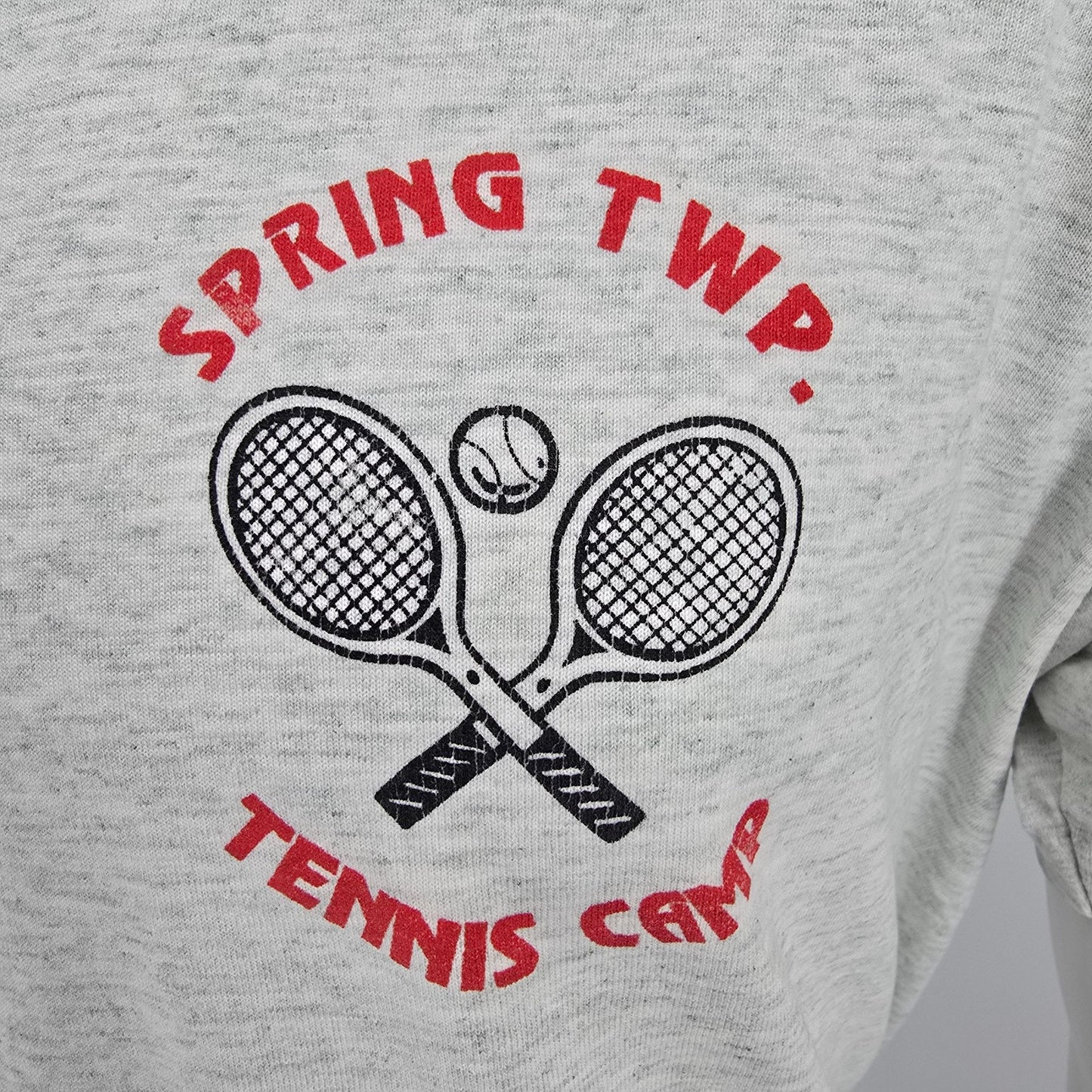 Vintage 1990s Screen Stars Best Heather Gray Spring TWP Tennis Camp T-Shirt (L)