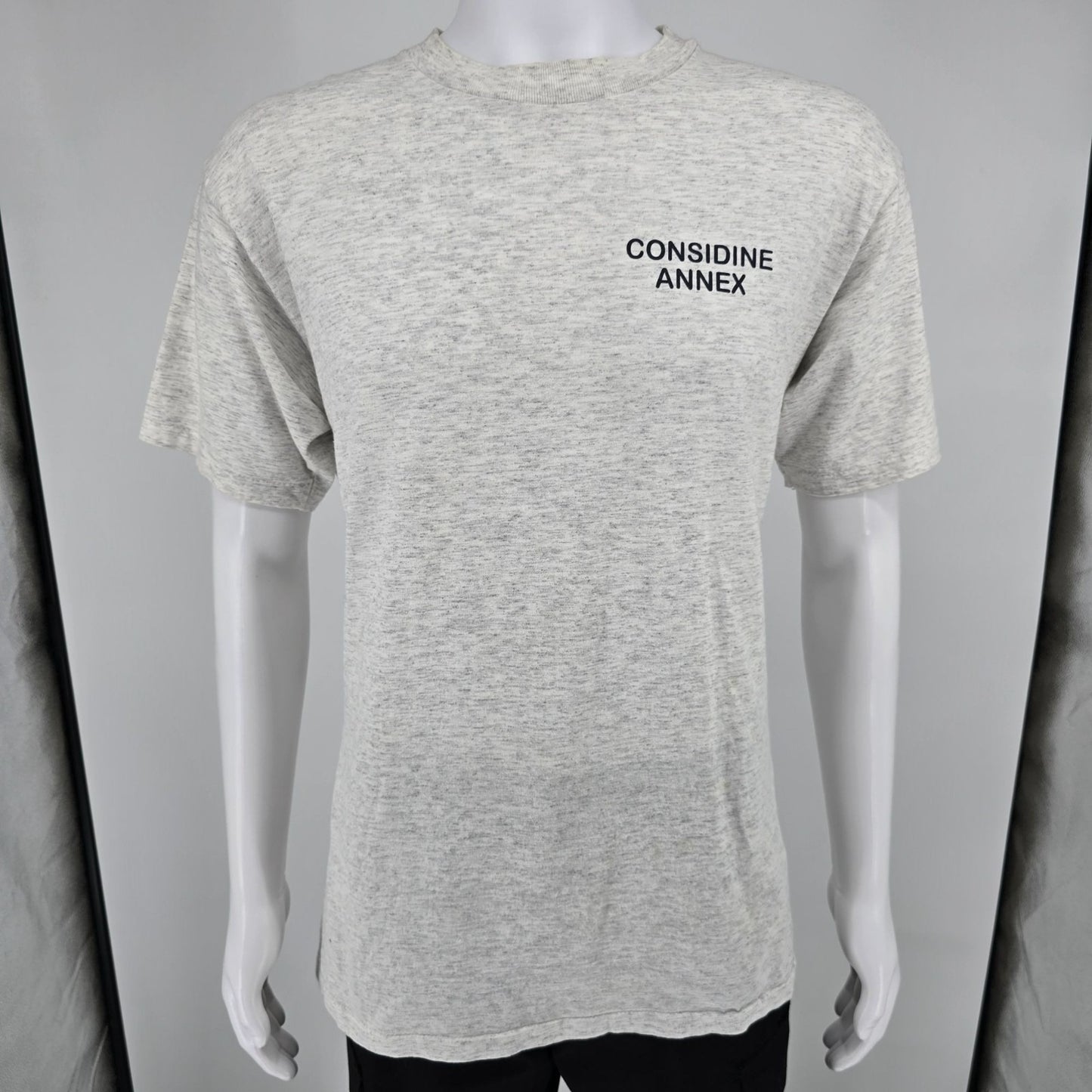 Vintage 1990s Oneita Considine Annex Akron Ohio Gray Single Stitch T-Shirt (M/L)