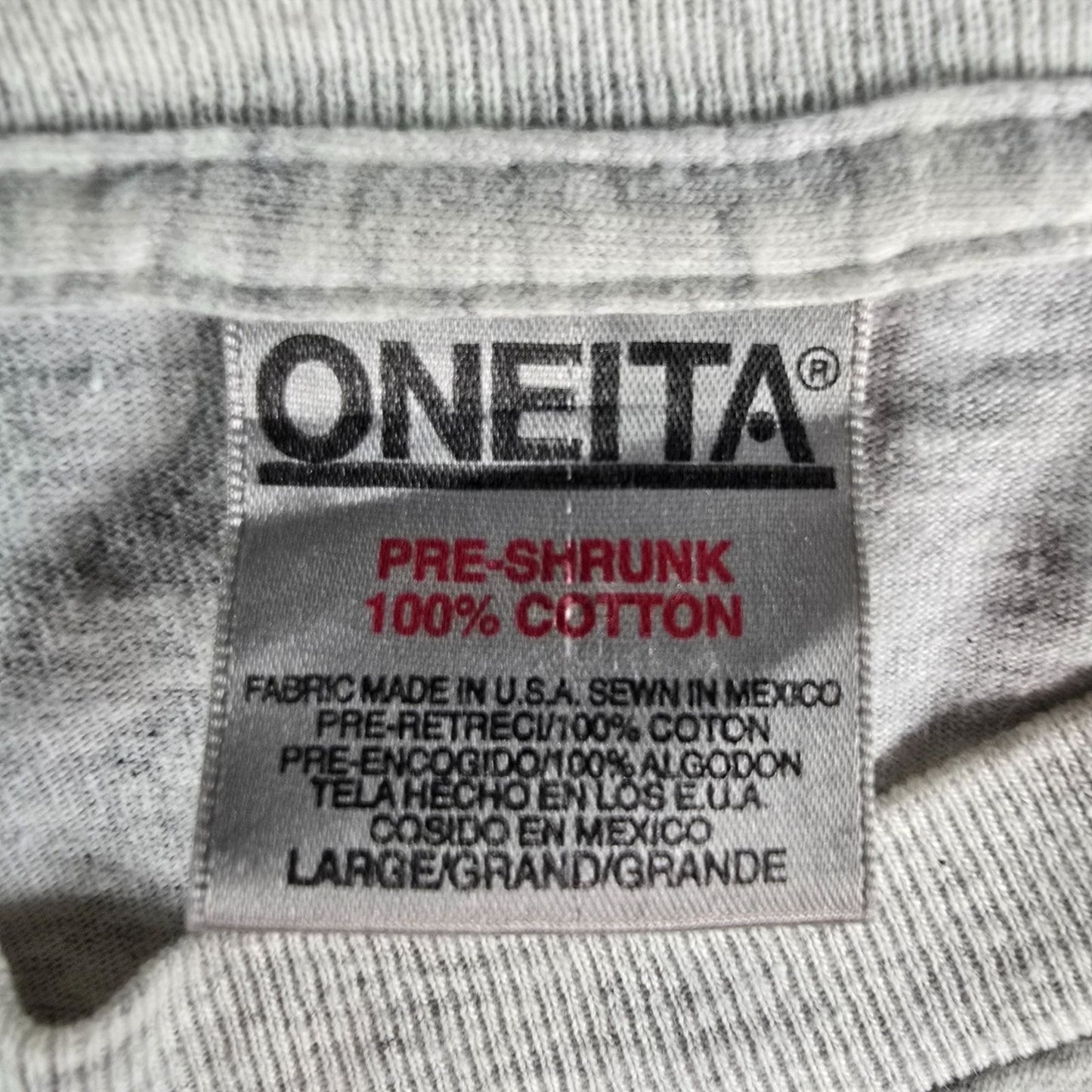 Vintage 1990s Oneita Considine Annex Akron Ohio Gray Single Stitch T-Shirt (M/L)