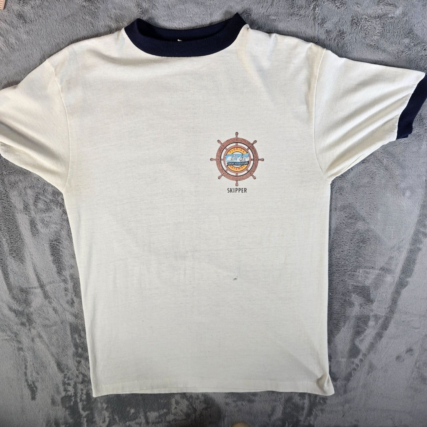 Vintage 1980/1981 BSA Florida Gateway High Adventure Skipper Ringer T-Shirt (M)
