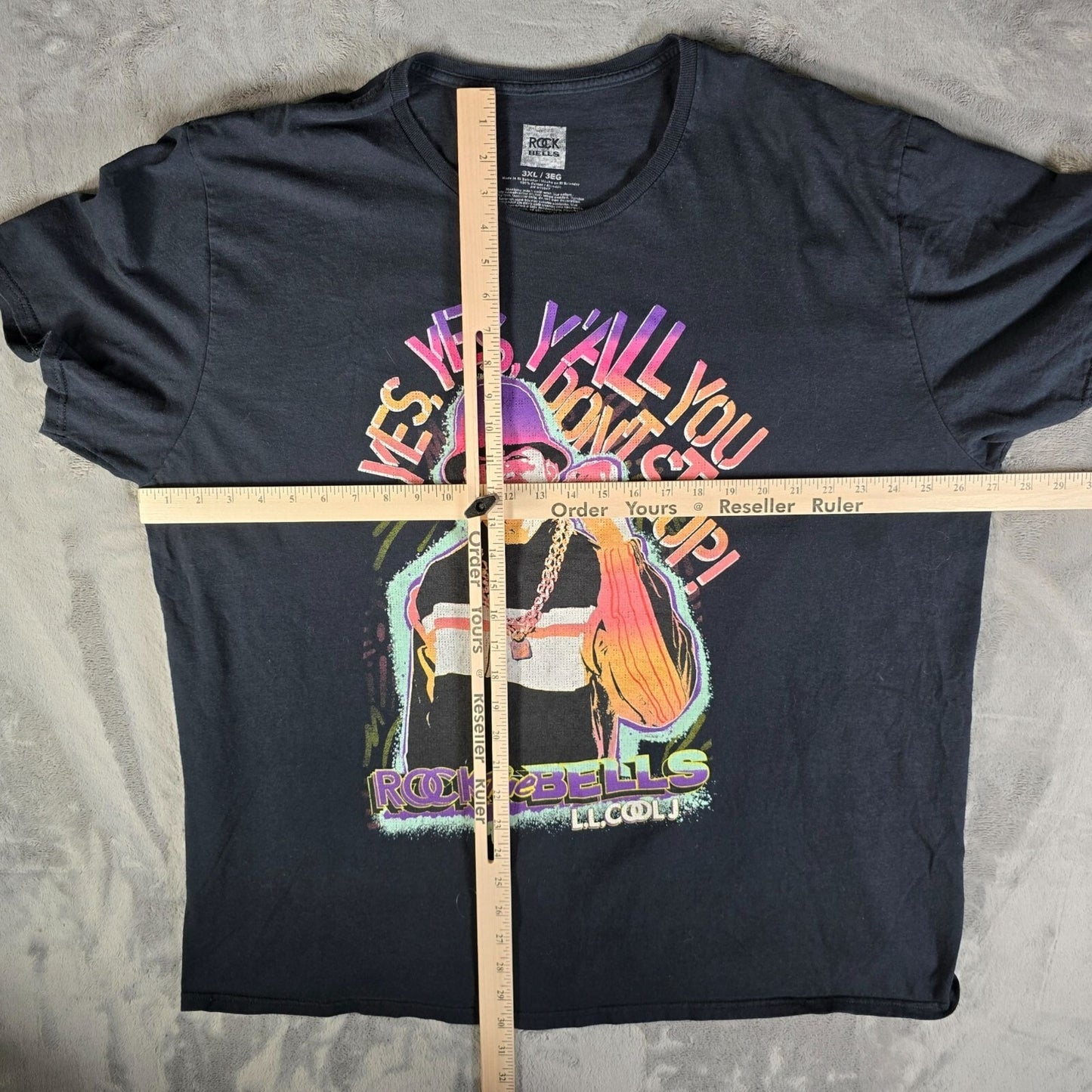 2023 LL Cool J Rock The Bells Hip Hop Streetwear Black Graphic T-Shirt (3XL)