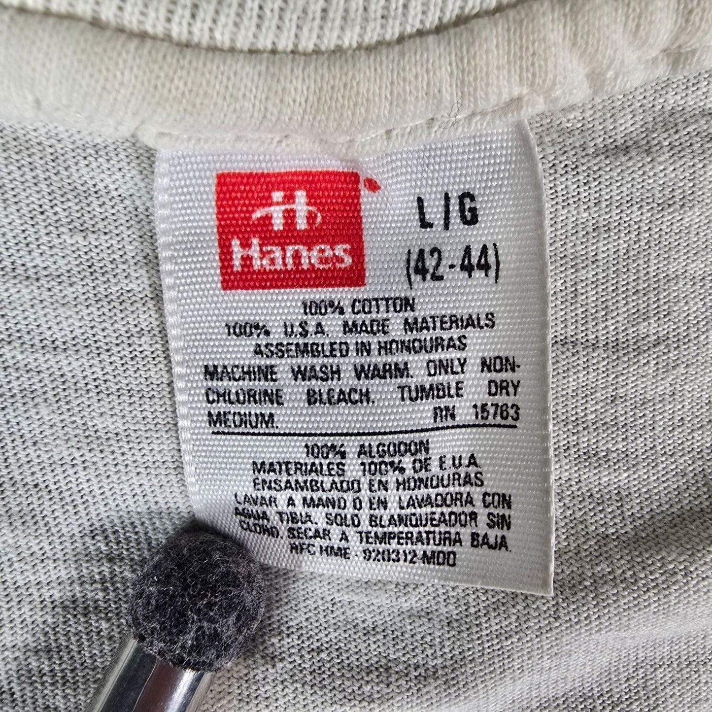 Distressed Vintage 1990s Hanes Single Stitch Blank Thin Cotton T-Shirt (M)