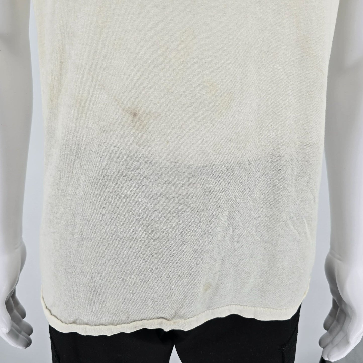 Distressed Vintage 1990s Hanes Single Stitch Blank Thin Cotton T-Shirt (M)