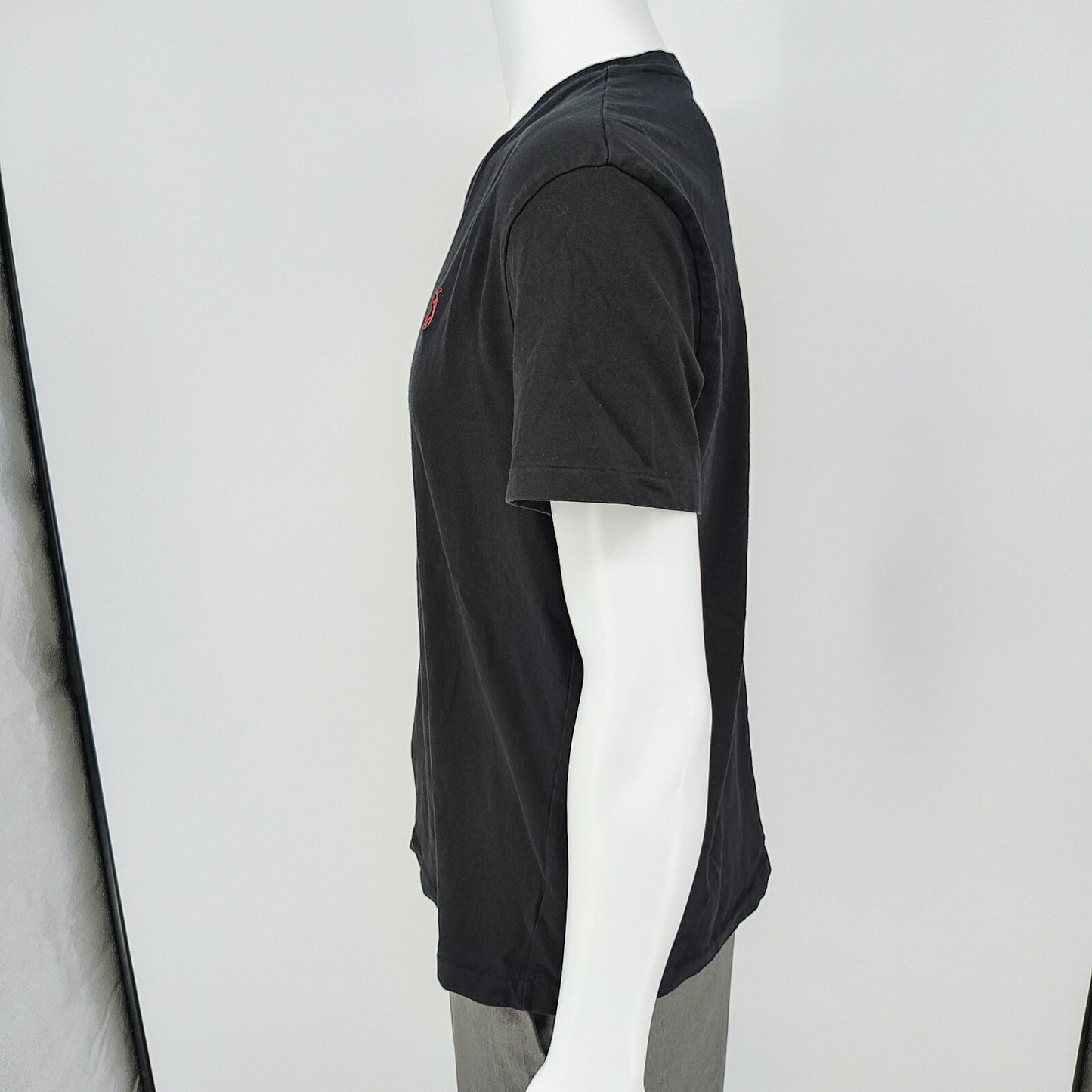 Polo Ralph Lauren Classic Fit Black V-Neck T-Shirt with Red Pony Chest Logo (M)