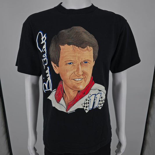 Vintage 1990s Sof Tee by Tee Jays NASCAR Bill Elliot # 11 Portrait T-Shirt (M)