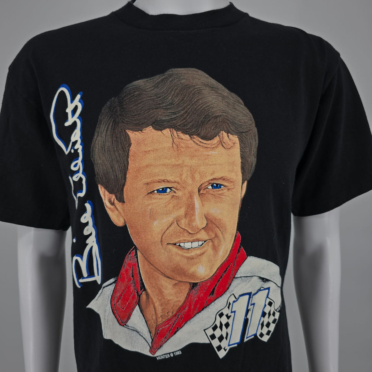 Vintage 1990s Sof Tee by Tee Jays NASCAR Bill Elliot # 11 Portrait T-Shirt (M)