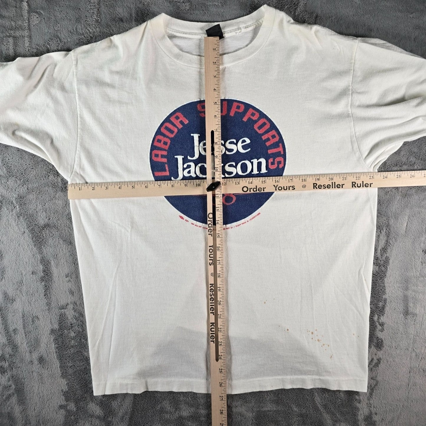 Vintage 1980s Labor Supports Jesse Jackson '88 Political Campaign T-Shirt (XL)