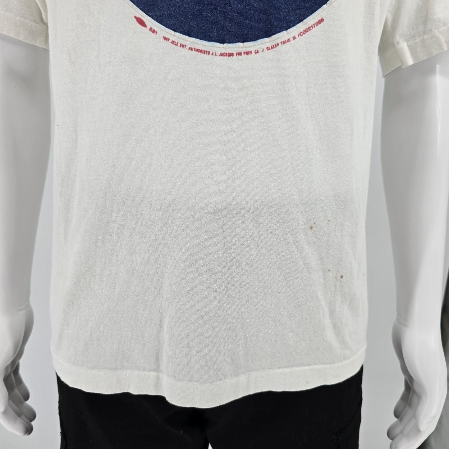 Vintage 1980s Labor Supports Jesse Jackson '88 Political Campaign T-Shirt (XL)