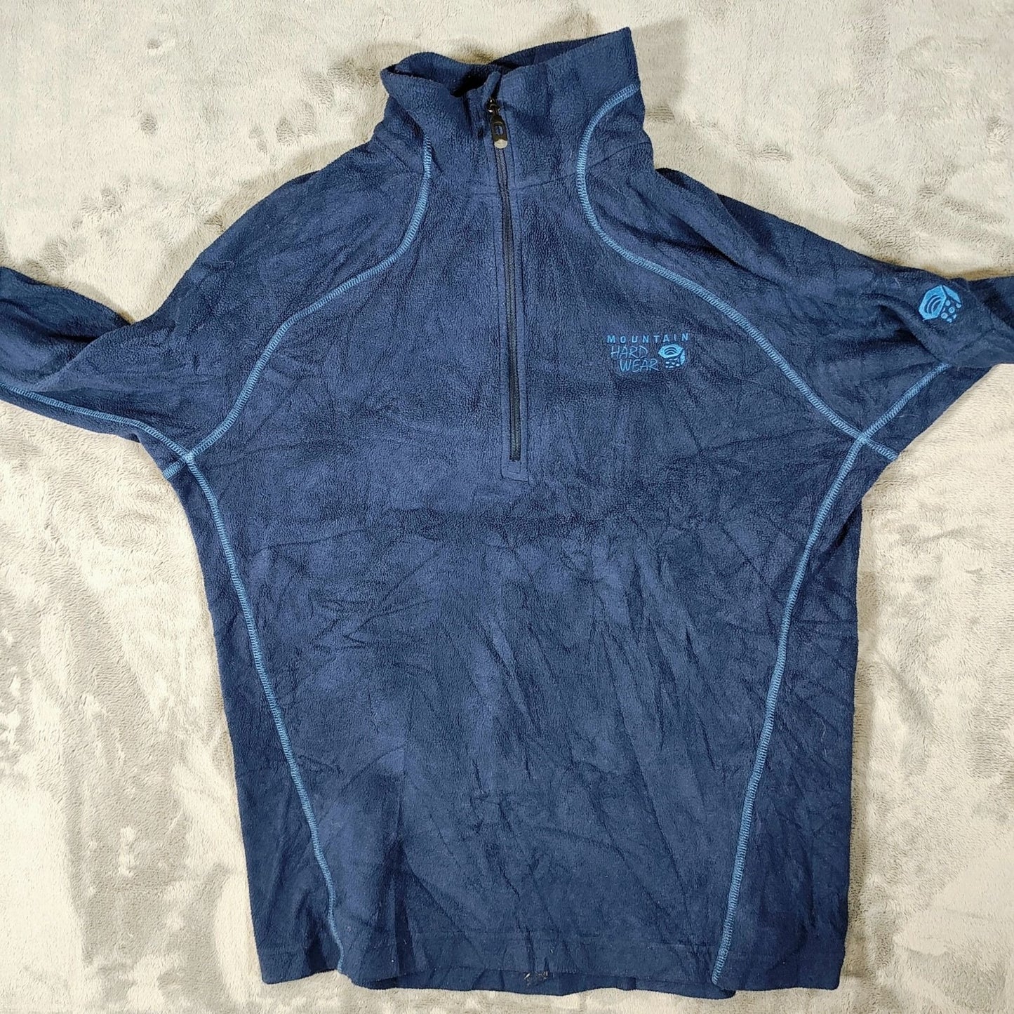 Mountain Hardwear Mens Polartec Classic 1/4 Zip Blue Fleece Pullover (L)