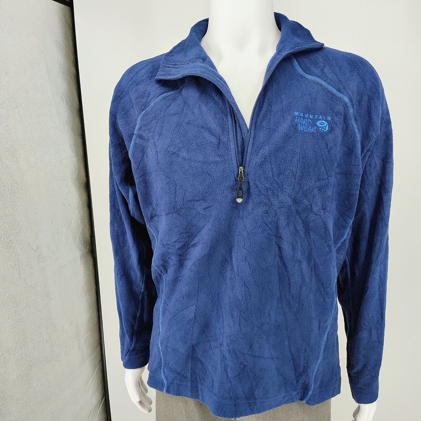 Mountain Hardwear Mens Polartec Classic 1/4 Zip Blue Fleece Pullover (L)