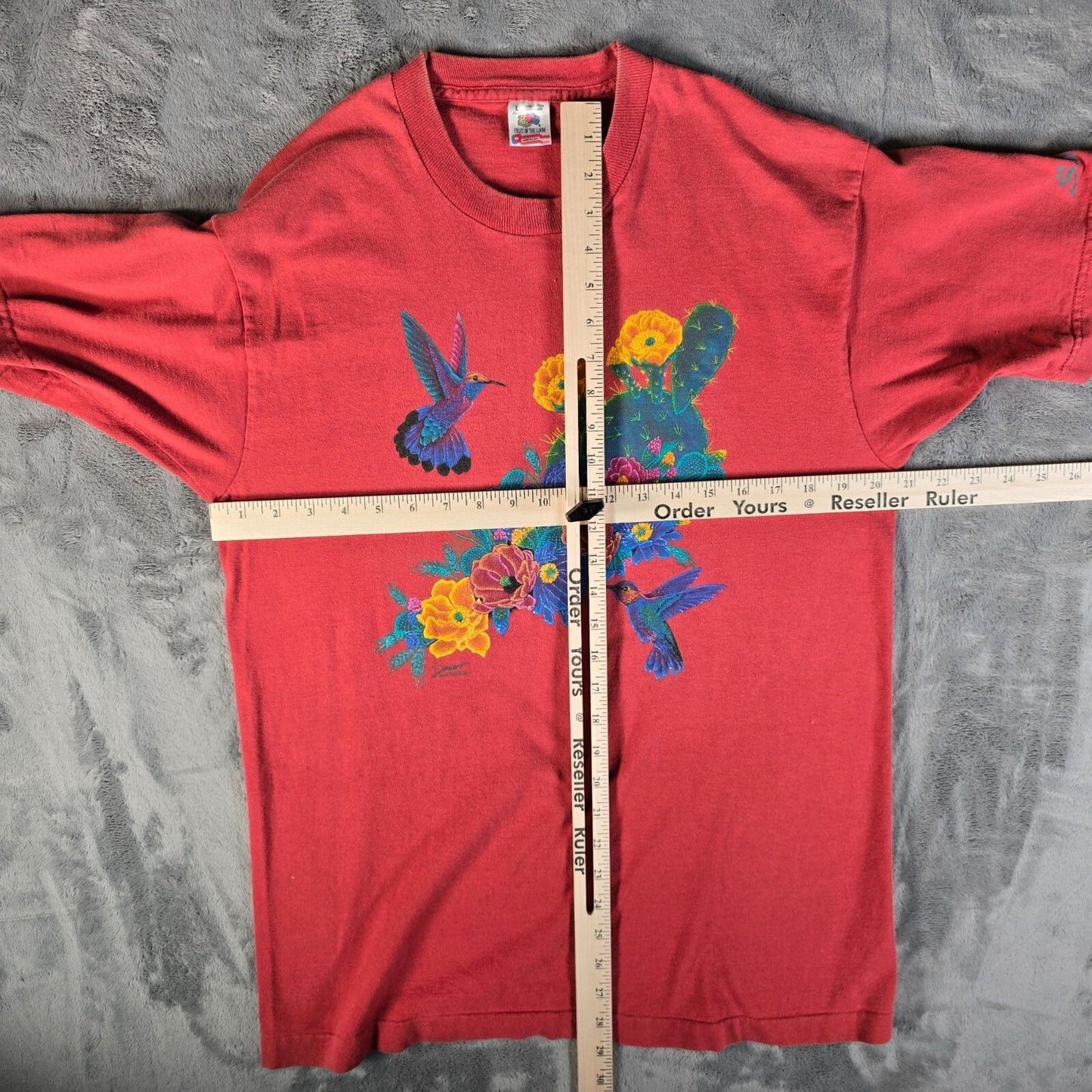 Vintage 1990s Desert Impressions Sedona Arizona Hummingbird Floral T-Shirt (M/L)