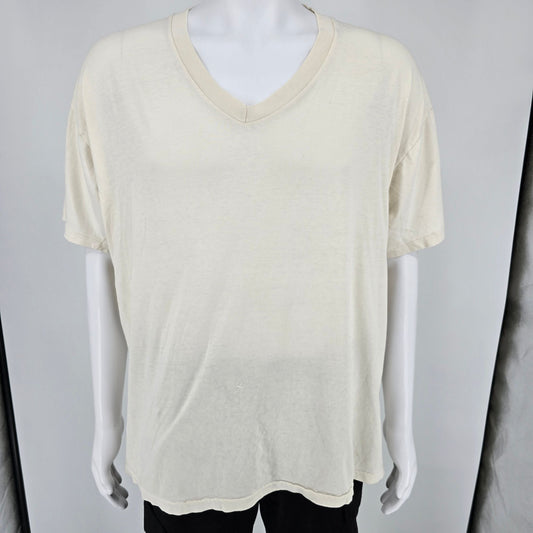 Vintage Late 1990s Stafford Relaxed Fit V-Neck Blank T-Shirt/Undershirt (XL)