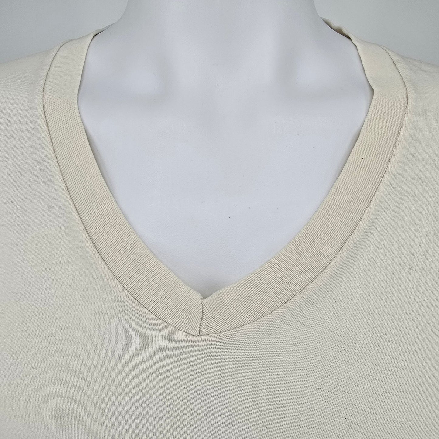 Vintage Late 1990s Stafford Relaxed Fit V-Neck Blank T-Shirt/Undershirt (XL)