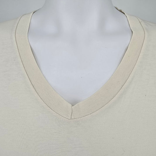 Vintage Late 1990s Stafford Relaxed Fit V-Neck Blank T-Shirt/Undershirt (XL)