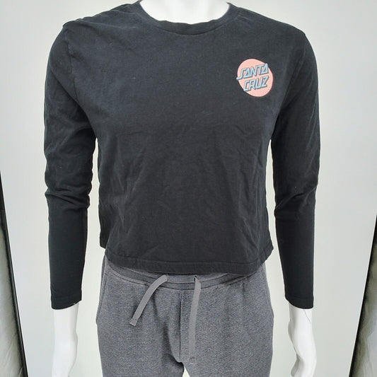 Santa Cruz Skateboards Womens Long-Sleeved Logo T-Shirt (Size 8)
