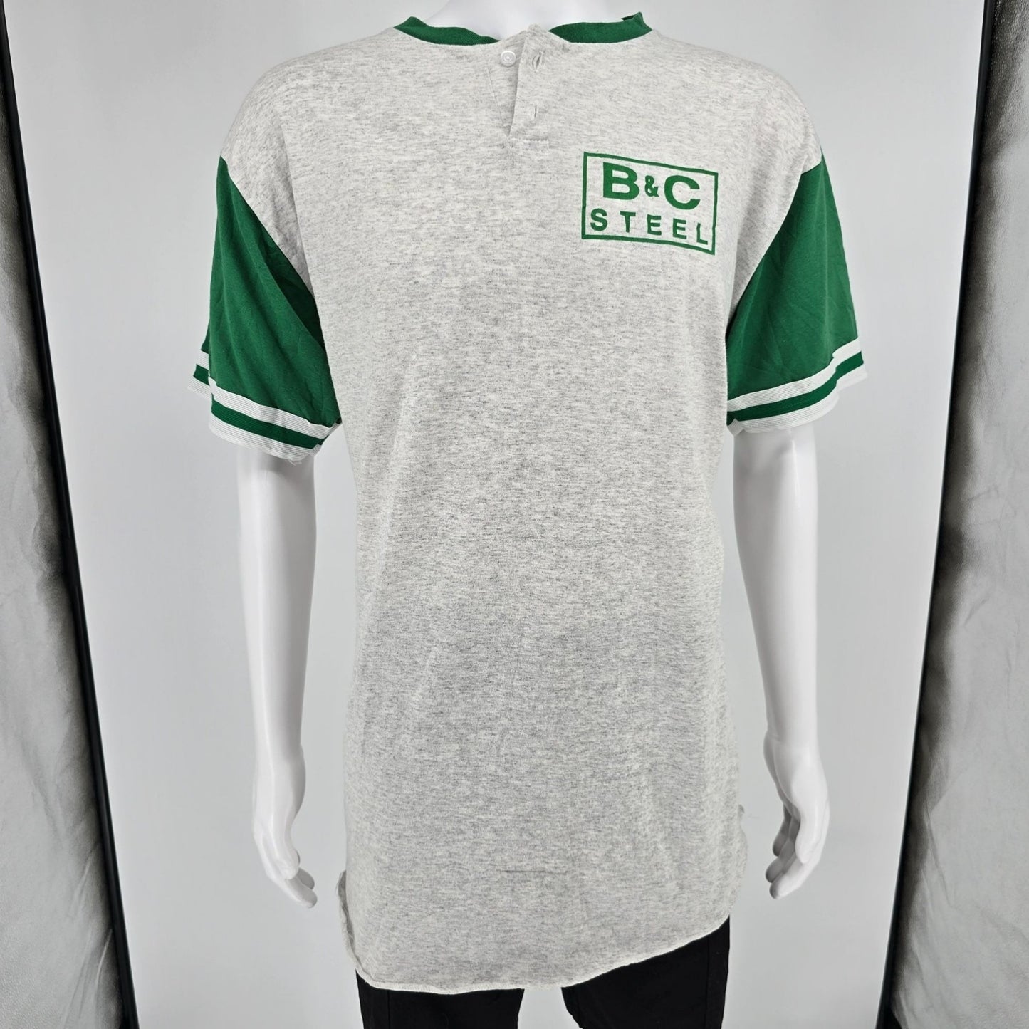 Vintage 1980s Jesco B&C Steel Nebraska #15 Henley Jersey T-Shirt (L/XL)