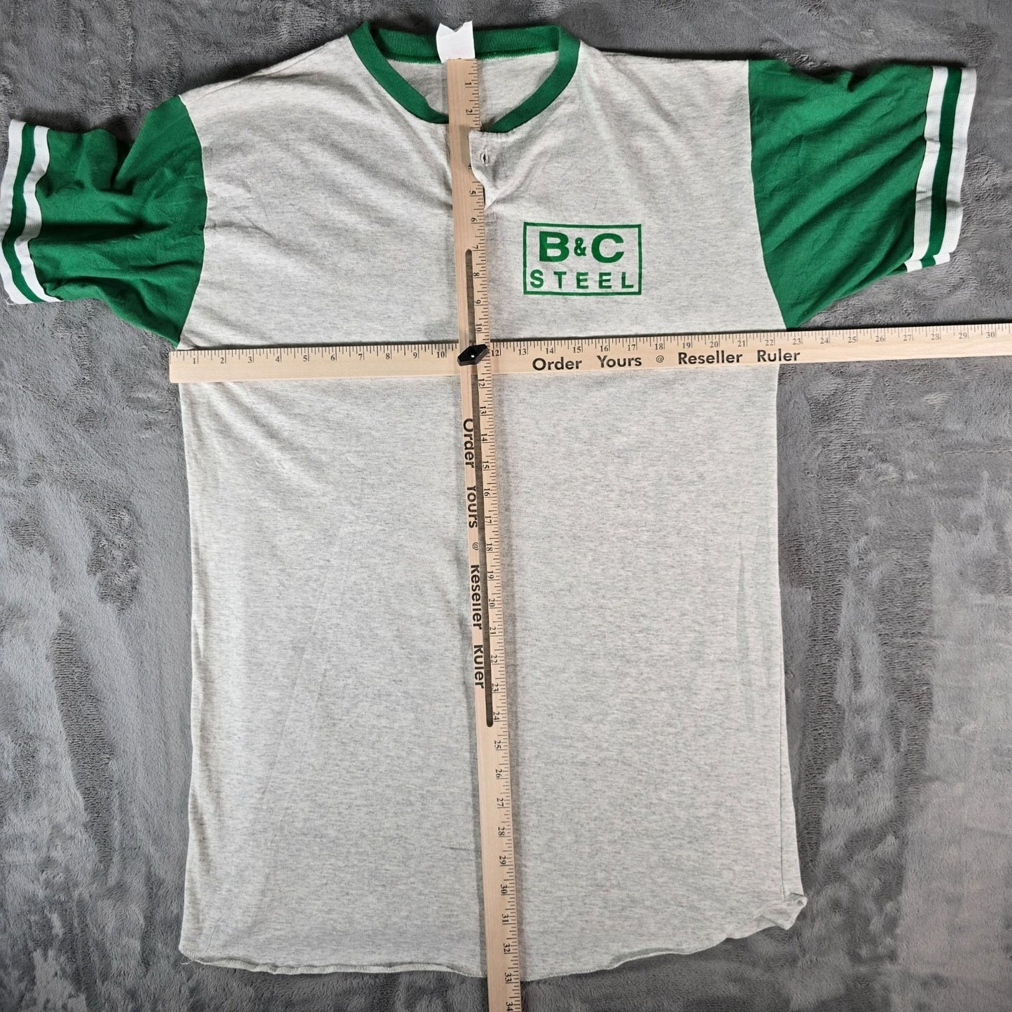 Vintage 1980s Jesco B&C Steel Nebraska #15 Henley Jersey T-Shirt (L/XL)