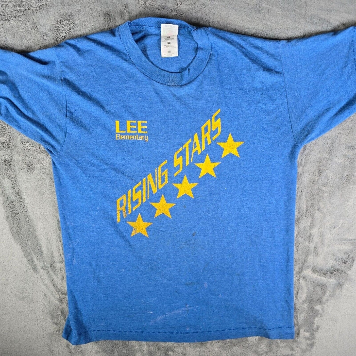 Vintage Distressed 1990s Lee Elementary Rising Stars Single Stitch T-Shirt (M/L)