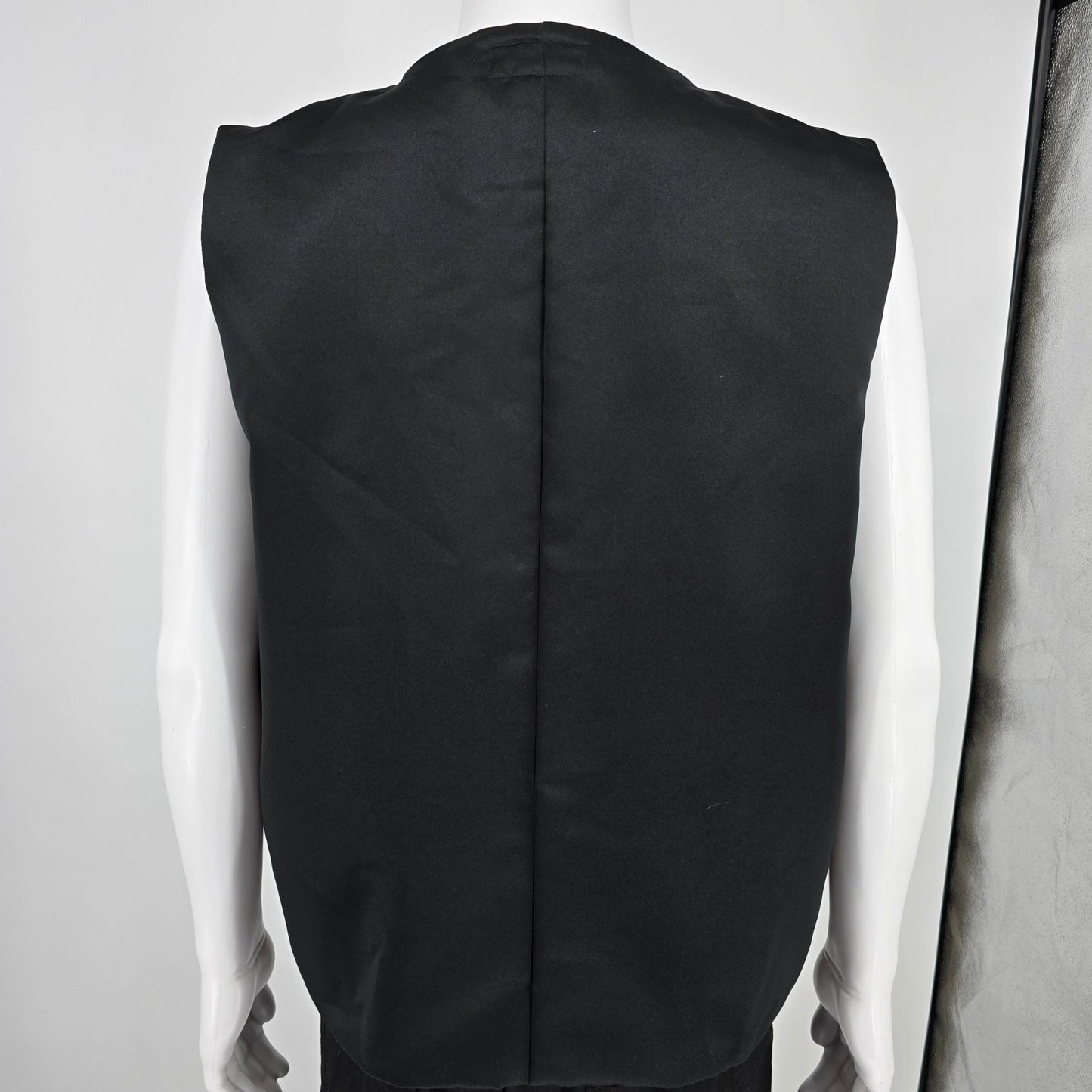 Vintage 1990s Rivars Stagewear Black Sunburst Sequin Rhinestone Trim Vest (XL)