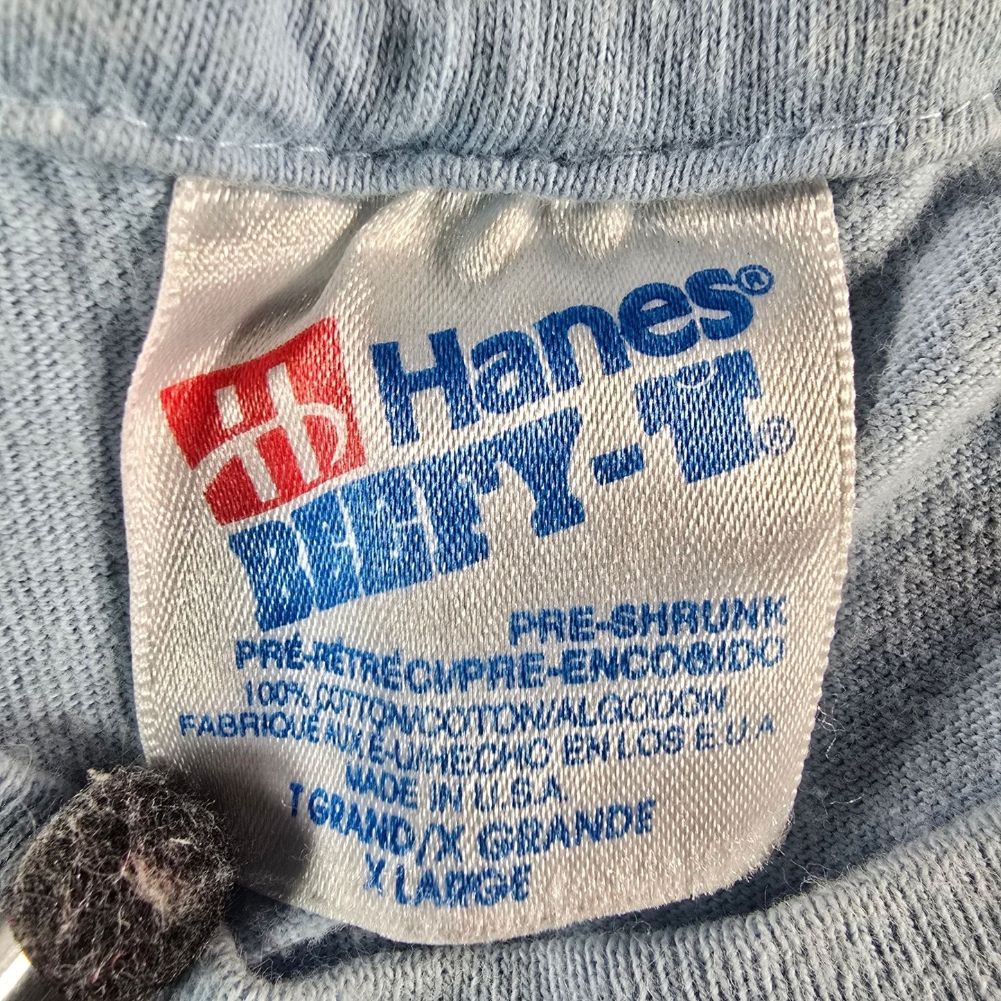 Vintage 1990s Hanes Beefy-T Light Blue Grand Hotel Mackinac Island Shirt (L)
