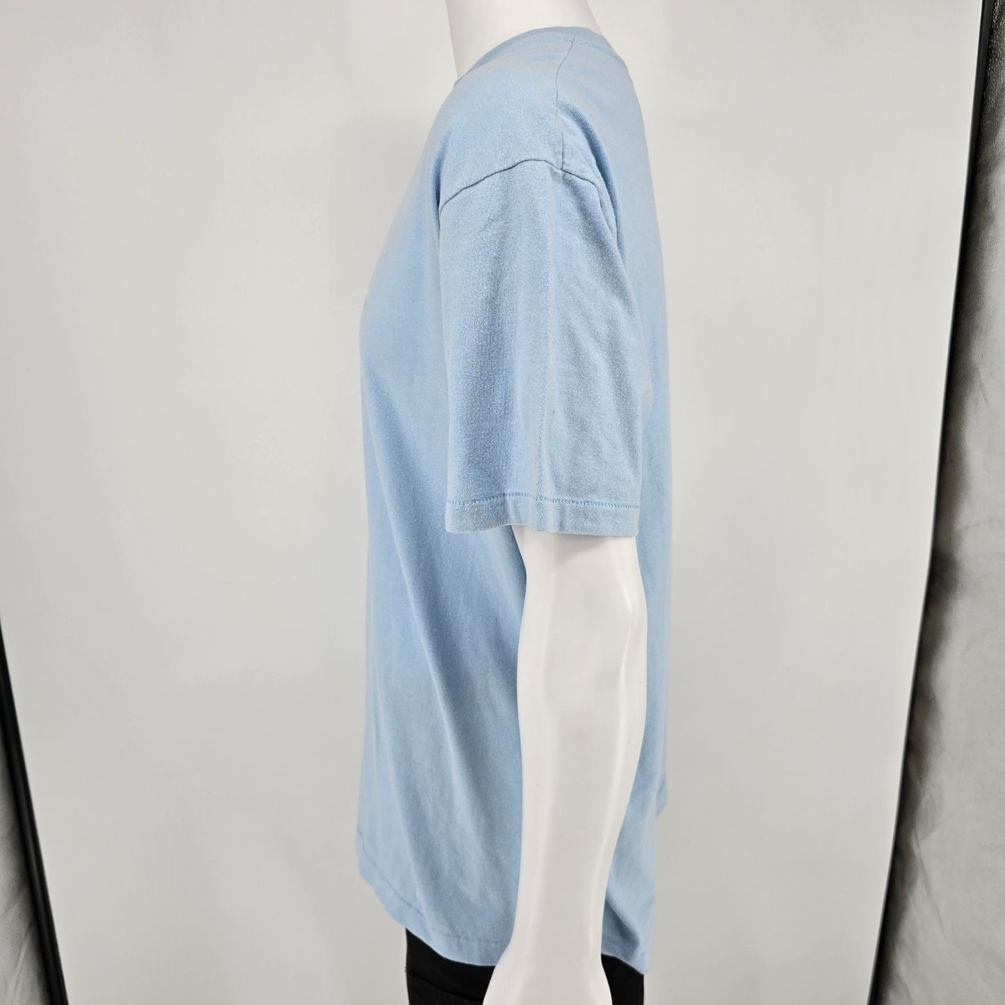 Vintage 1990s Hanes Beefy-T Light Blue Grand Hotel Mackinac Island Shirt (L)