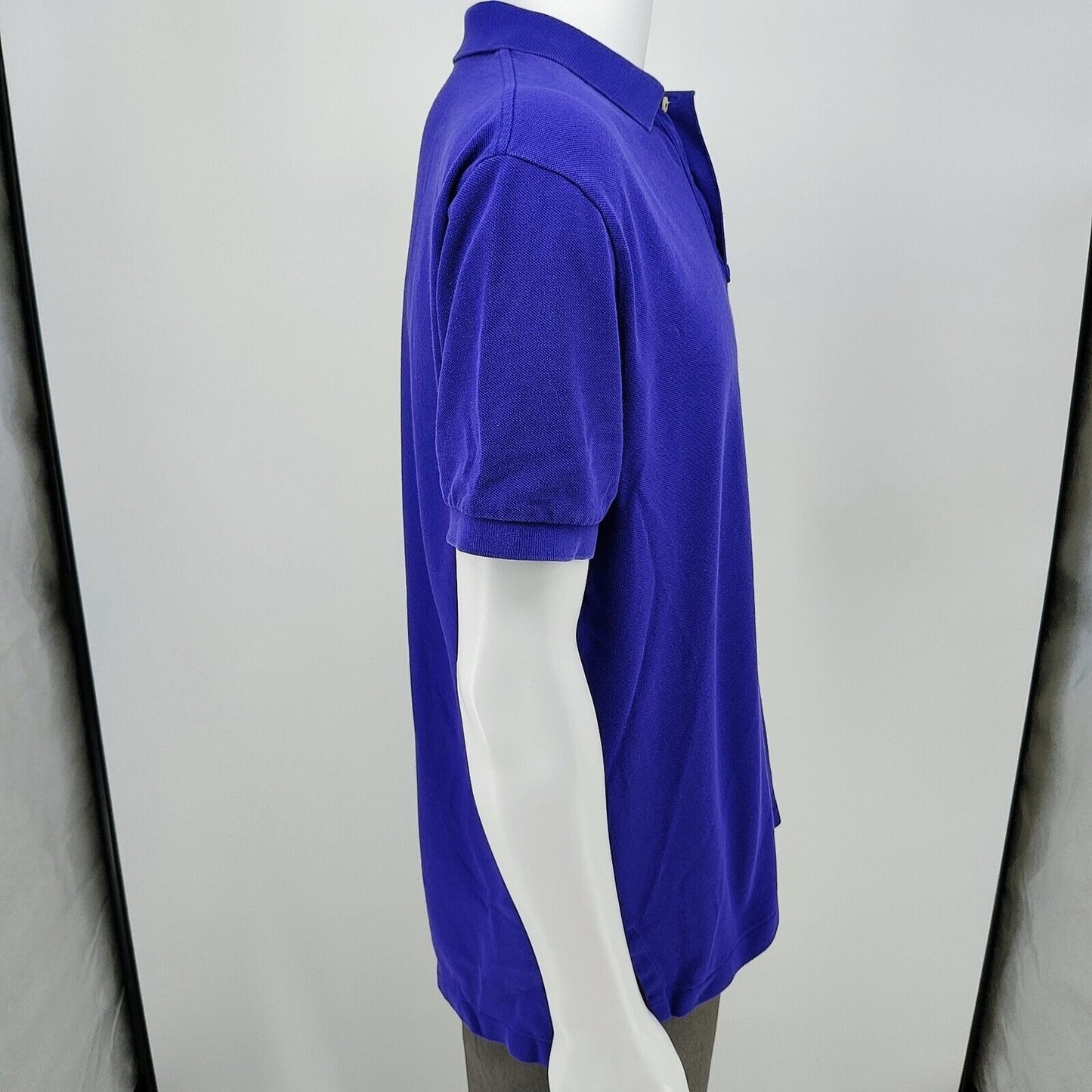 Vintage 1990s Polo Ralph Lauren Bluish Purple Polo Orange Pony Logo (Large)