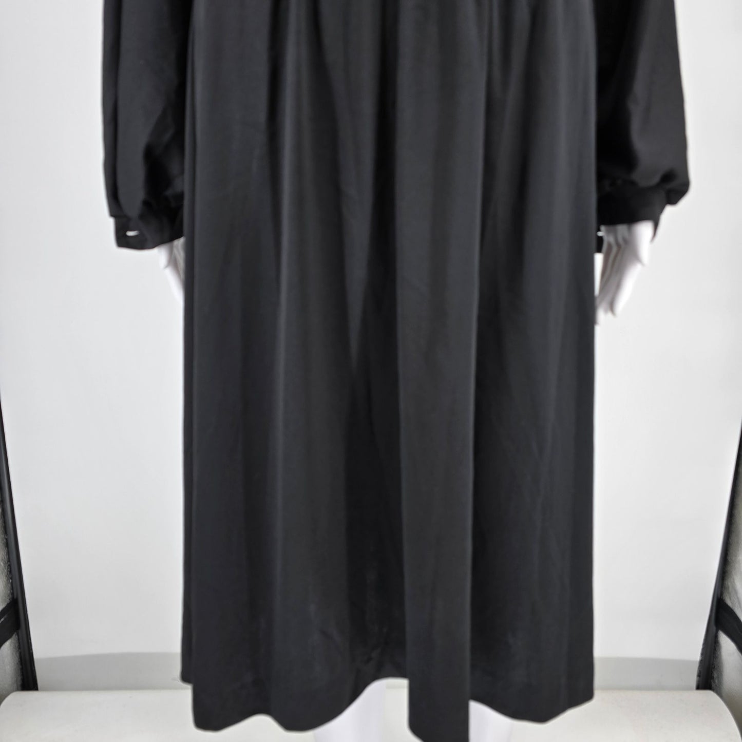 Vintage 1980s Made in USA Smocked Waist Batwing Sleeve Midi Dress (Size 12/L)
