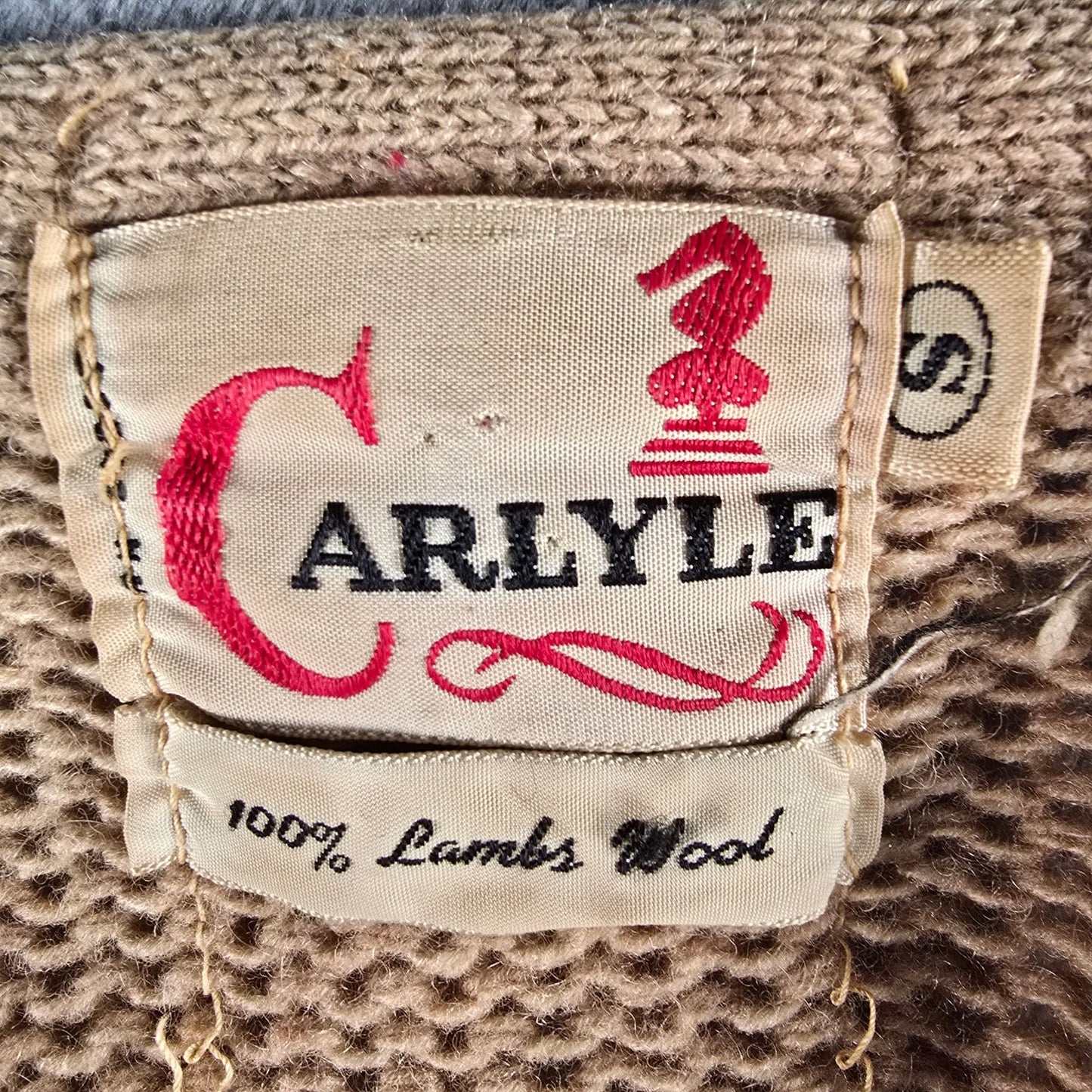 Vintage 1960s Carlyle Lambs Wool Button Front V-Neck Cardigan Sweater (S)