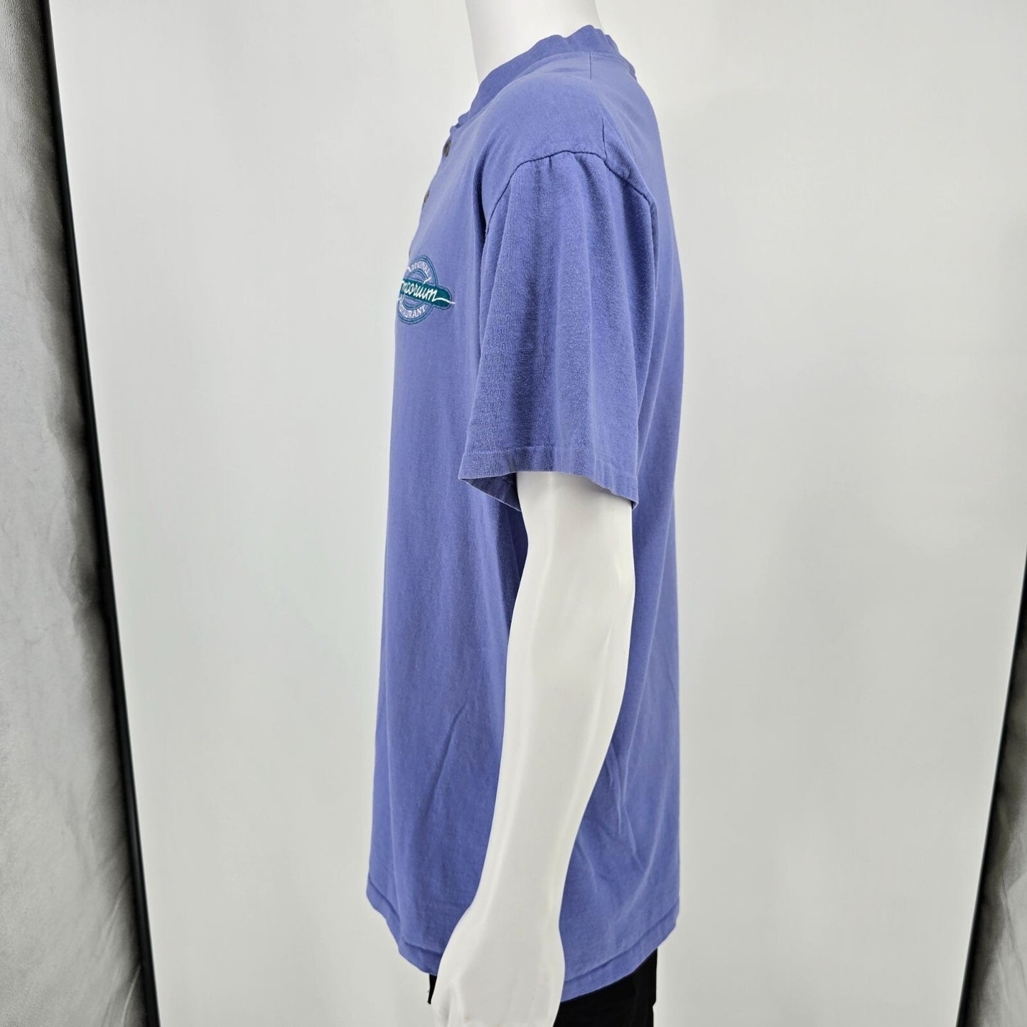 Vintage 1990s Oneita Power-T Original Emporium Restaurant Henley T-Shirt (XL)